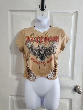 Julia Bikercore crop top grunge size large cut out streetwear